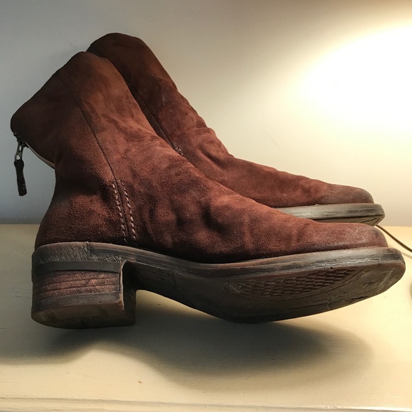 FERNWEH BOHEME BROWN SUEDE SLOUCH ANKLE BOOTS - Picture 4 of 10